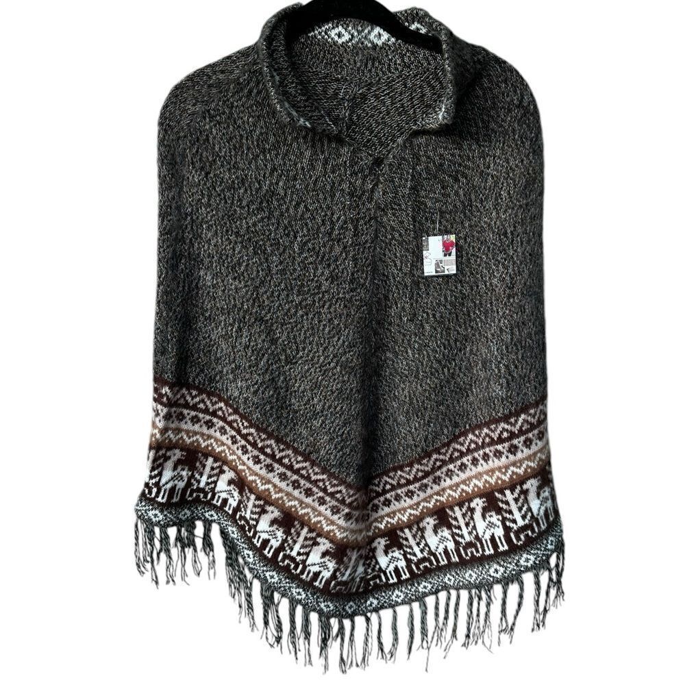 Peruvian Art Woman Poncho Cusquena Alpaca Wool Original from Peru NWT